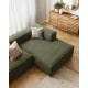 Kave Home Blok 2-Seat Modular Sofa with Right Chaise, Corduroy, Green