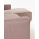 Kave Home Blok 2-Seat Modular Sofa with Right Chaise, Corduroy, Pink