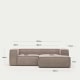 Kave Home Blok 2-Seat Modular Sofa with Right Chaise, Corduroy, Pink