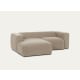 Kave Home Blok 2-Seat Modular Sofa with Left Chaise, Beige