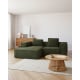 Kave Home BLOK 2-Seat Modular Sofa with Left Chaise, Corduroy, Green