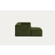 Kave Home BLOK 2-Seat Modular Sofa with Left Chaise, Corduroy, Green