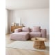 Kave Home Blok 2-Seat Modular Sofa with Left Chaise, Corduroy, Pink