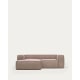 Kave Home Blok 2-Seat Modular Sofa with Left Chaise, Corduroy, Pink