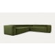 Kave Home Blok 6-Seat Corner Sofa, Corduroy, Green