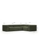 Kave Home Blok 4-Seat Corner Sofa, Corduroy, 320x230cm, Green