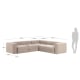 Kave Home BLOK 5-Seat Corner Sofa, Beige