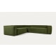 Kave Home Blok 5-Seat Corner Sofa, Corduroy, Green