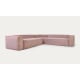 Kave Home Blok 6-Seat Corner Sofa, Corduroy, Pink