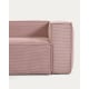 Kave Home BLOK 6-Seat Corner Sofa, Corduroy, Pink