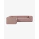 Kave Home Blok 4-Seat Corner Sofa, Corduroy, 320x230cm, Pink