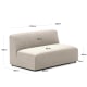 Kave Home Neom Modular 2-Seat Sofa, 158cm, Beige