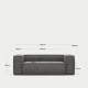 Kave Home Blok 2-Seat Sofa, Corduroy, Grey