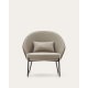 Kave Home Eamy Armchair, Light Brown & Walnut