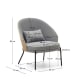 Kave Home Eamy Armchair, Grey & Natural