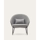 Kave Home Eamy Armchair, Grey & Black