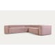 Kave Home Blok 5-Seat Corner Sofa, Corduroy, Pink