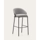 Kave Home EAMY Bar Stool, Grey & Black, 77cm