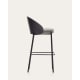 Kave Home Eamy Bar Stool, Grey & Black, 77cm