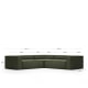 Kave Home Blok 4-Seat Corner Sofa, Corduroy, 290x290cm, Green