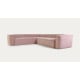 Kave Home BLOK 4-Seat Corner Sofa, Corduroy, 290x290cm, Pink