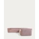Kave Home Blok 4-Seat Corner Sofa, Corduroy, 290x290cm, Pink