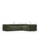 Kave Home Blok 3-Seat Corner Sofa, Corduroy, Green