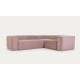 Kave Home Blok 3-Seat Corner Sofa, Corduroy, Pink