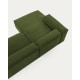 Kave Home Blok 3-Seat Modular Sofa with Left Chaise, Corduroy, Green