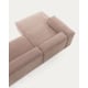 Kave Home Blok 3-Seat Modular Sofa with Left Chaise, Corduroy, Pink