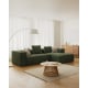 Kave Home Blok 3-Seat Modular Sofa with Right Chaise, Corduroy, Green