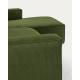 Kave Home Blok 3-Seat Modular Sofa with Right Chaise, Corduroy, Green