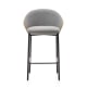 Kave Home Eamy Bar Stool, Grey & Natural, 65cm