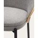 Kave Home Eamy Bar Stool, Grey & Natural, 65cm