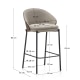 Kave Home Eamy Bar Stool, Light Brown, 65cm