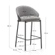 Kave Home EAMY Bar Stool, Grey & Black, 65cm