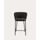 Kave Home CISELIA Shearling Bar Stool, Black, 65cm