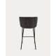 Kave Home Ciselia Shearling Bar Stool, Black, 65cm