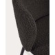 Kave Home CISELIA Shearling Bar Stool, Black, 65cm