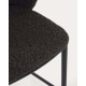 Kave Home Ciselia Shearling Bar Stool, Black, 65cm