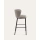 Kave Home CISELIA Shearling Bar Stool, Grey, 77cm