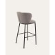 Kave Home CISELIA Shearling Bar Stool, Grey, 77cm