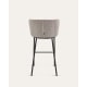 Kave Home CISELIA Shearling Bar Stool, Grey, 77cm