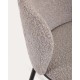 Kave Home Ciselia Shearling Bar Stool, Grey, 77cm