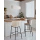 Kave Home Ciselia Shearling Bar Stool, Grey, 65cm