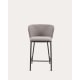 Kave Home Ciselia Shearling Bar Stool, Grey, 65cm