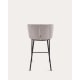 Kave Home CISELIA Shearling Bar Stool, Grey, 65cm