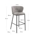 Kave Home CISELIA Shearling Bar Stool, Grey, 65cm