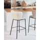 Kave Home Ciselia Shearling Bar Stool, White, 65cm