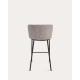 Kave Home Ciselia Chenille Bar Stool, Brown, 65cm